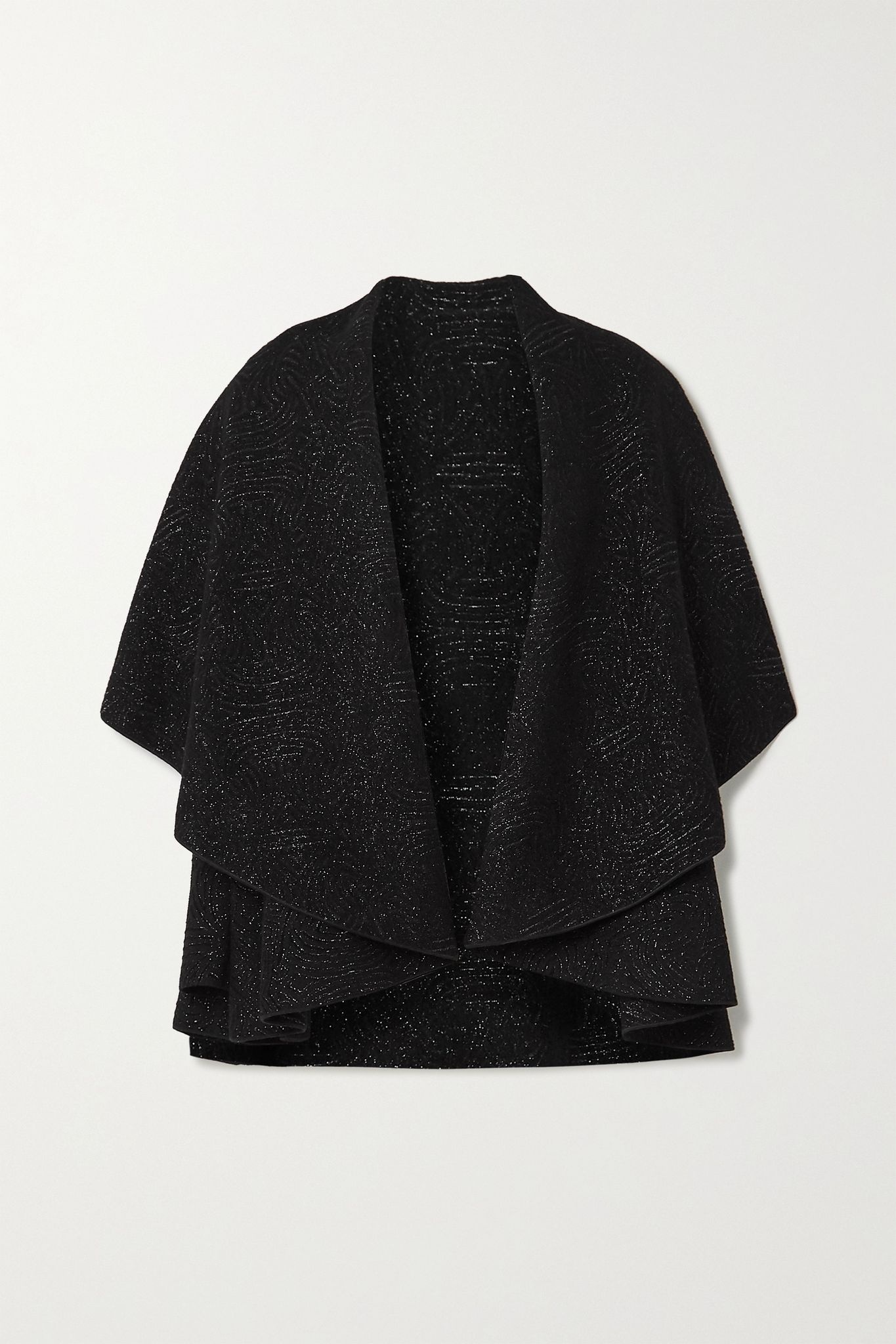 Cape-effect metallic jacquard jacket  - 1