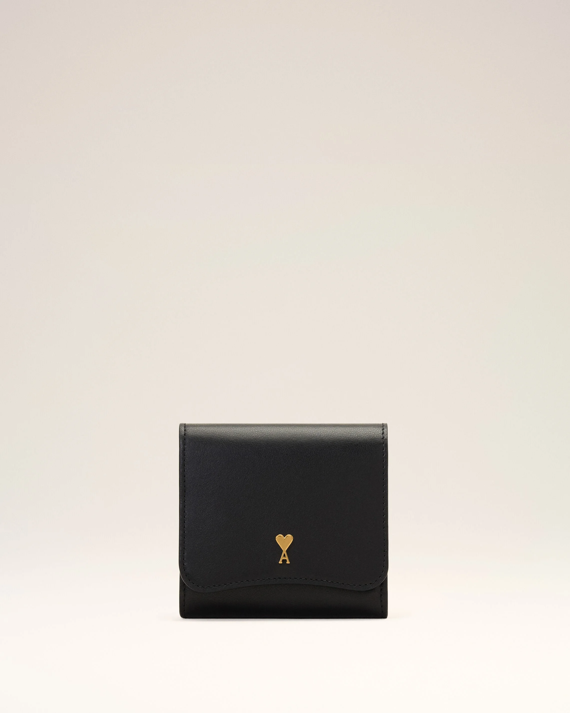 BLACK PARIS PARIS COWHIDE LEATHER COMPACT WALLET - 1