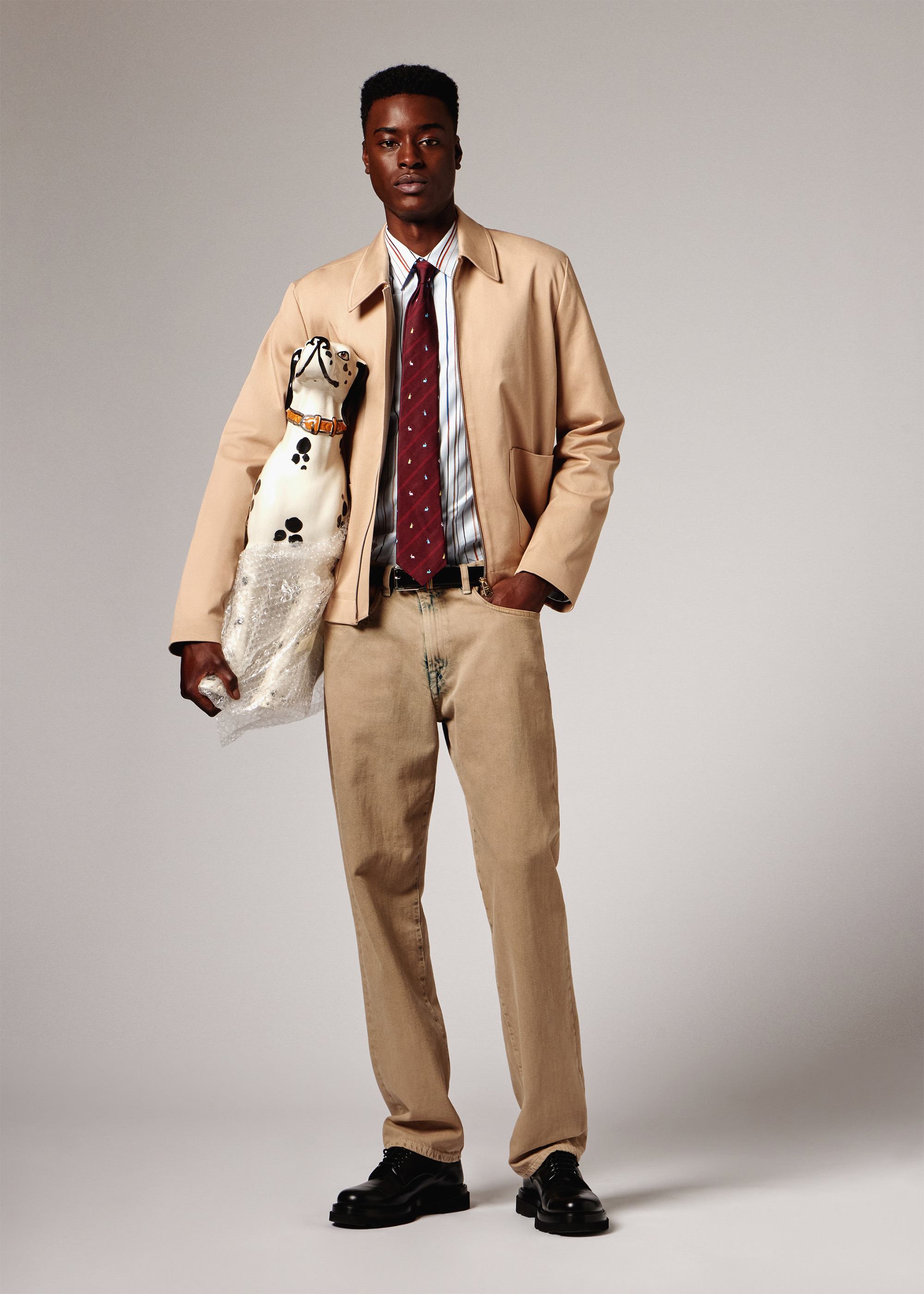 Tan Stretch Cotton-Twill Short Zip Jacket - 5