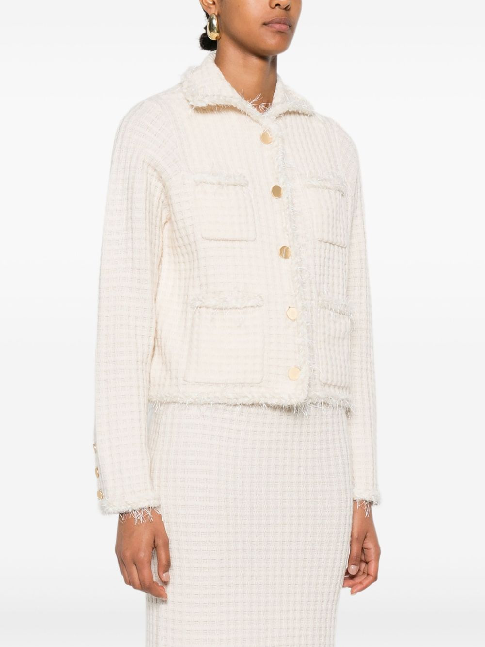 frayed pocket cardigan - 3