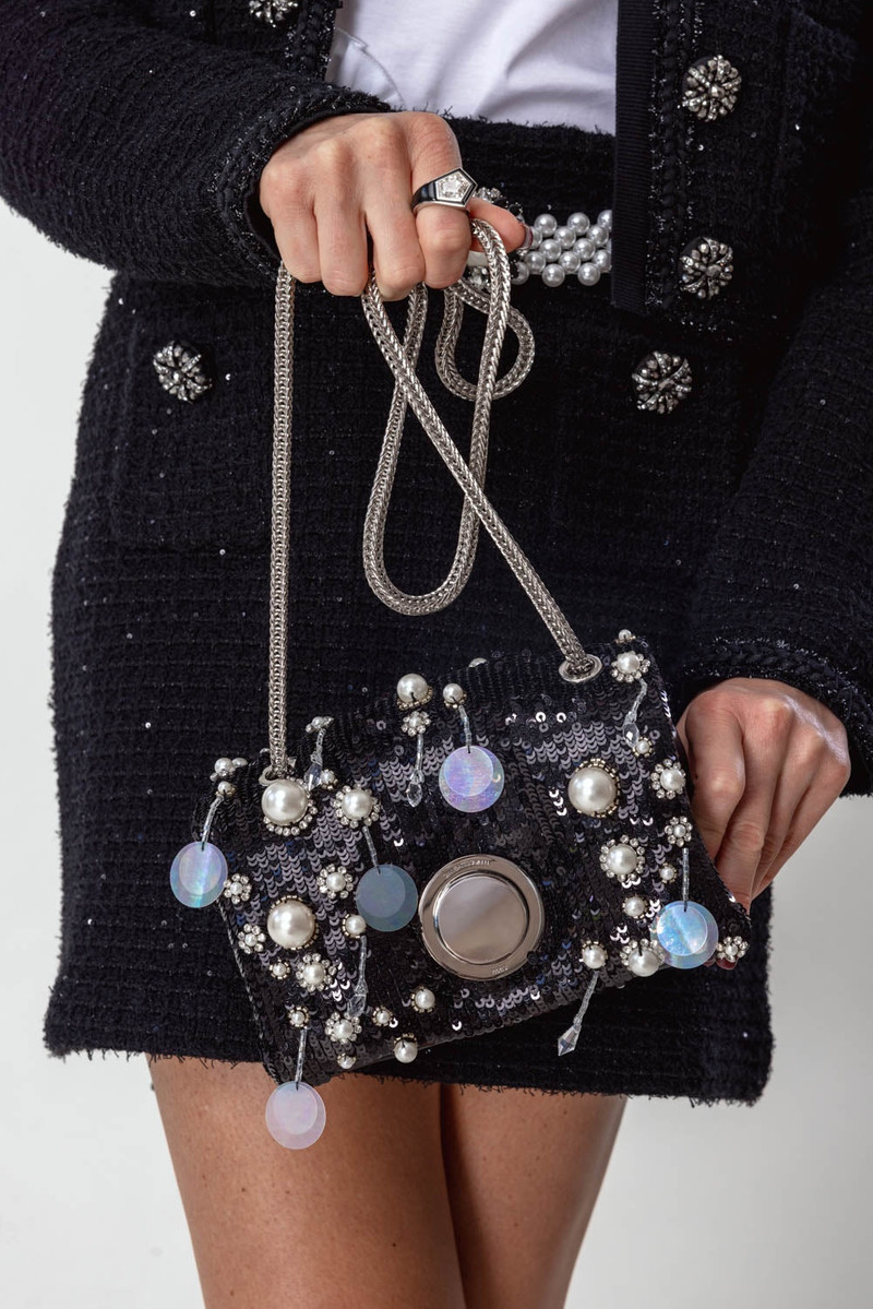 GIAMBATTISTA VALLI Mini Airbag Bag - Black Embroidered outlook