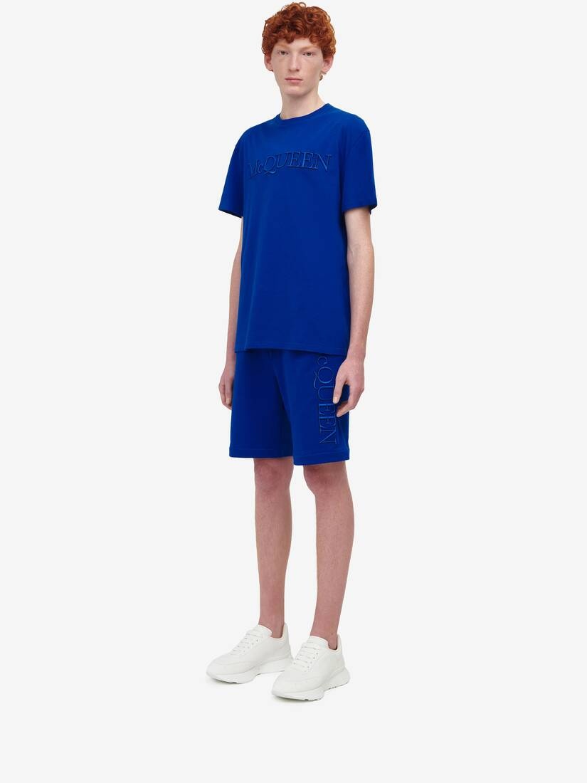 Men's Logo Embroidery Shorts in Galactic Blue - 5