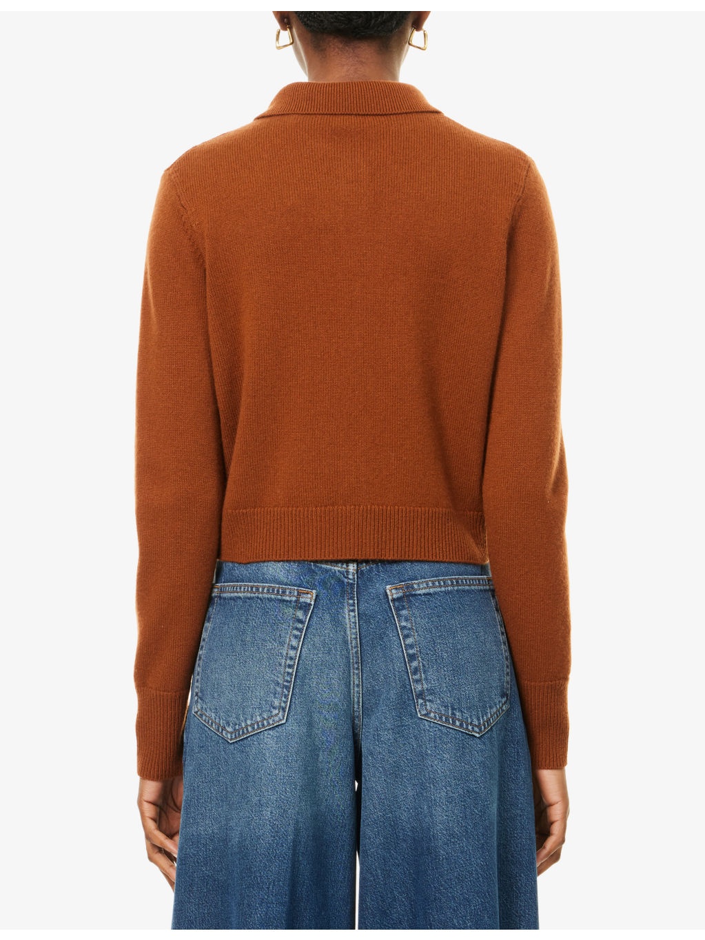 Shrunken spread-collar cashmere cardigan - 4