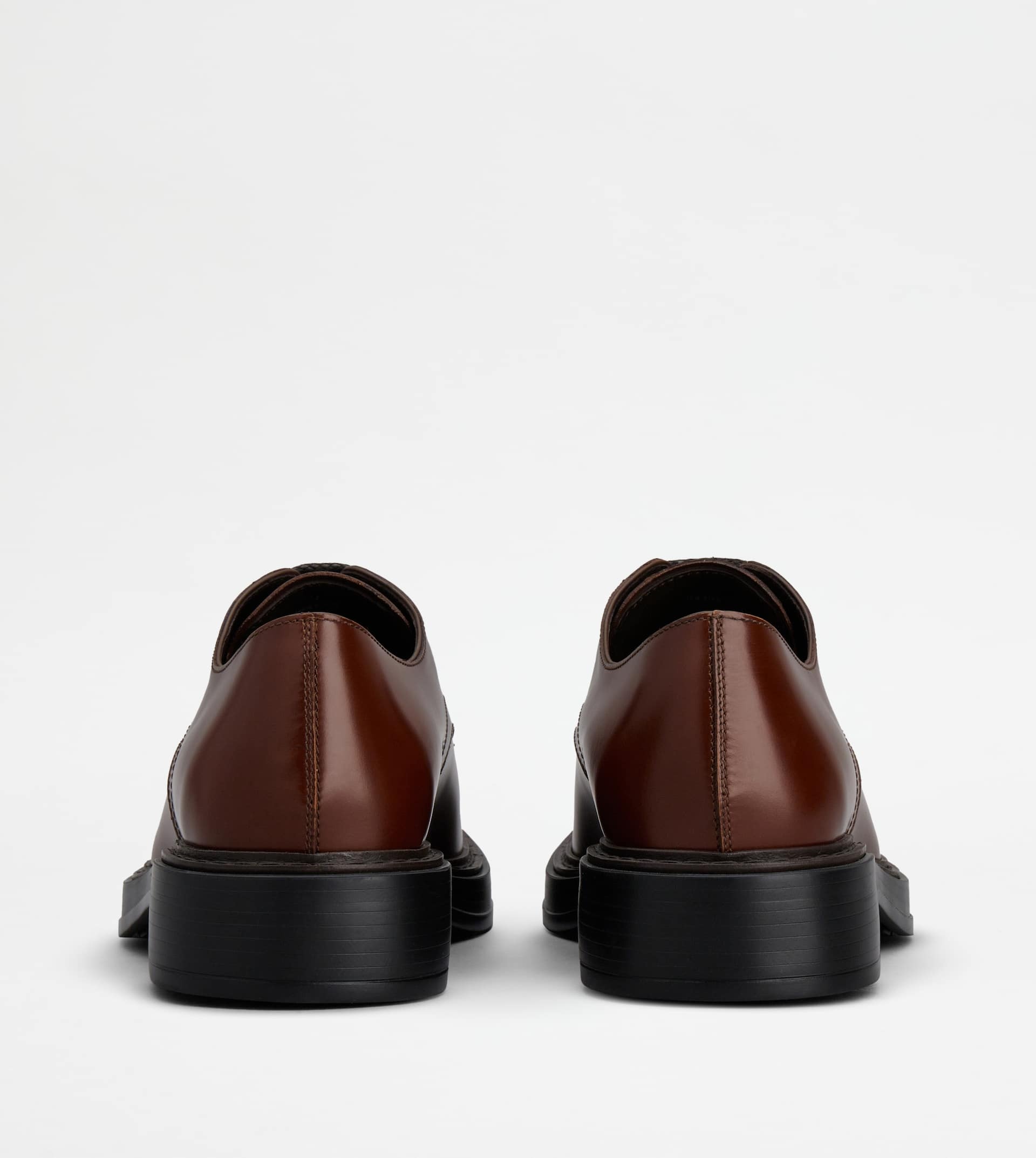 LACE-UPS IN LEATHER - BROWN - 3