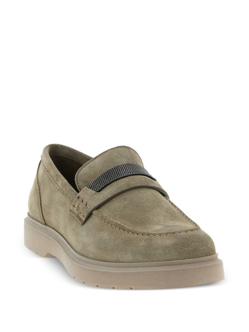 Brunello Cucinelli monili-detail suede loafers outlook