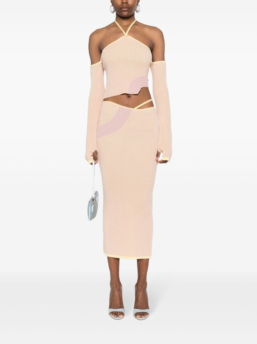 Comma logo-plaque ribbed skirt - 2