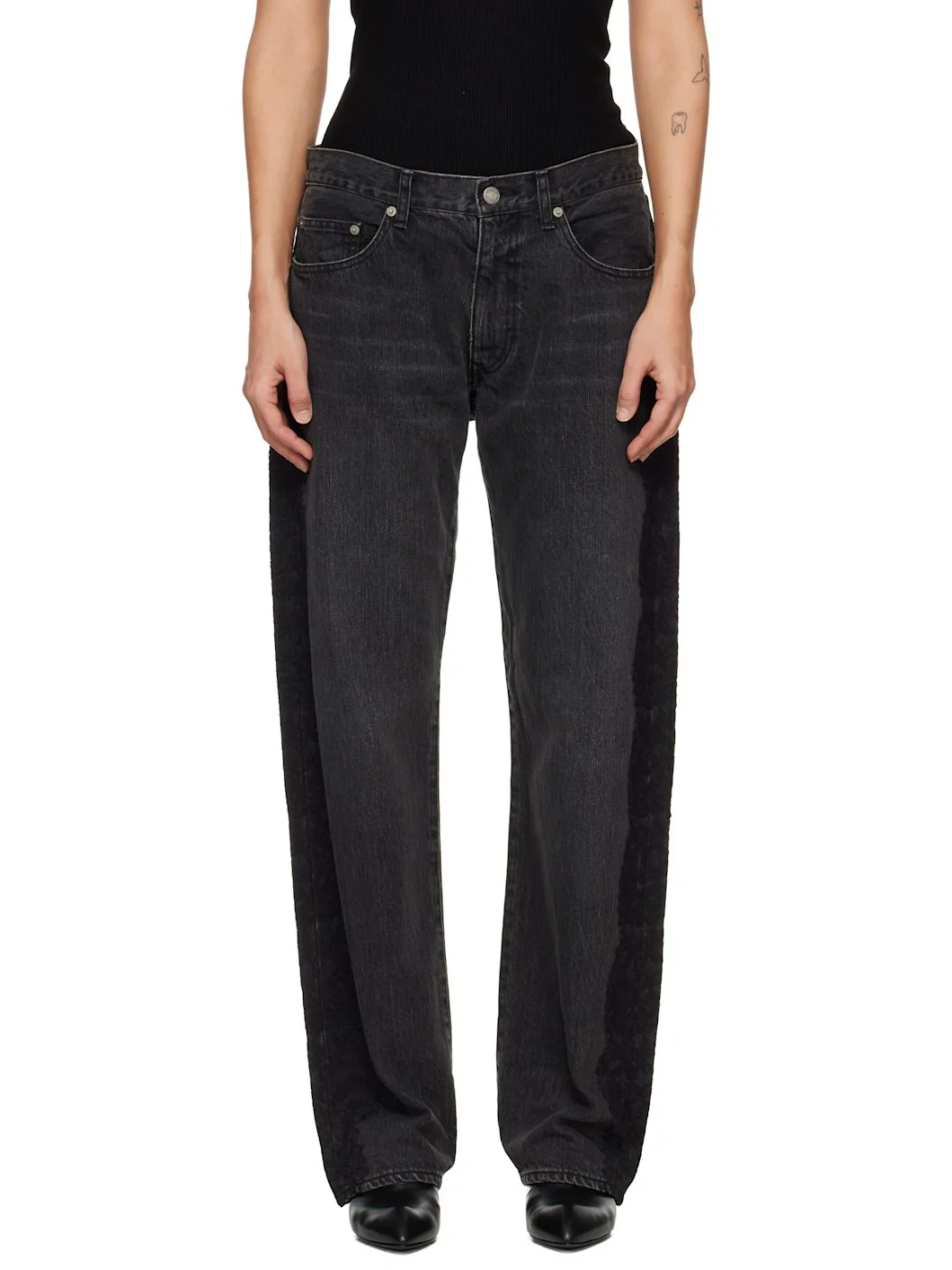 Black Lace Jeans - 1