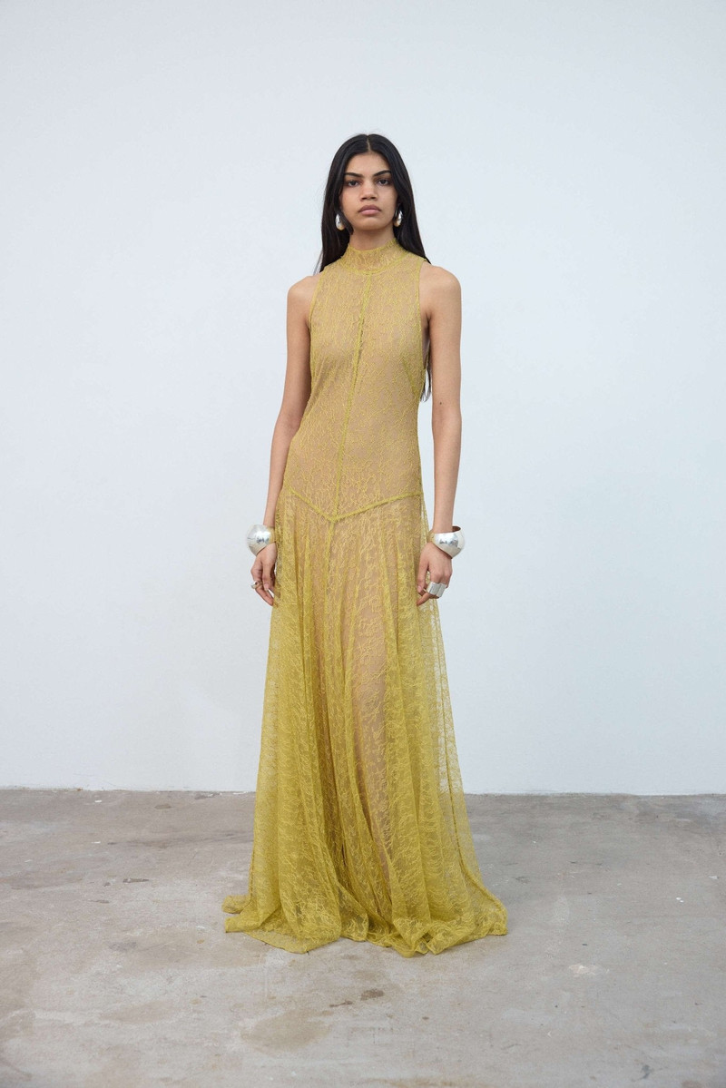 FOEHN MAXI DRESS IN YELLOW LACE 1