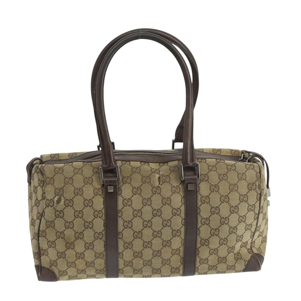 GUCCI GG Canvas Hand Bag Beige Brown Silver 000 000 - 2