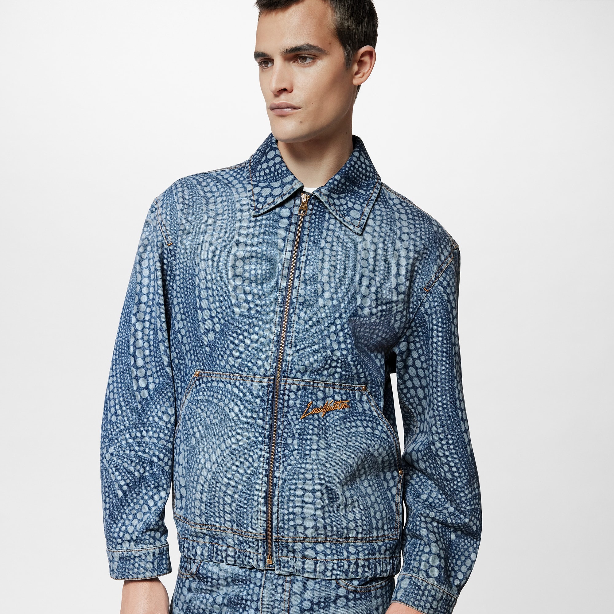 LV x YK All Over Pumpkin Denim Blouson - 4