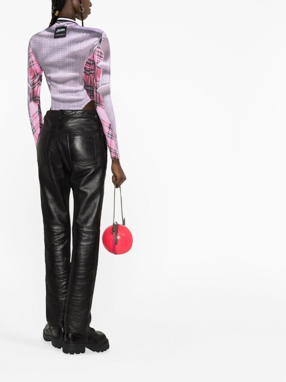 graphic-print long-sleeved bodysuit - 3