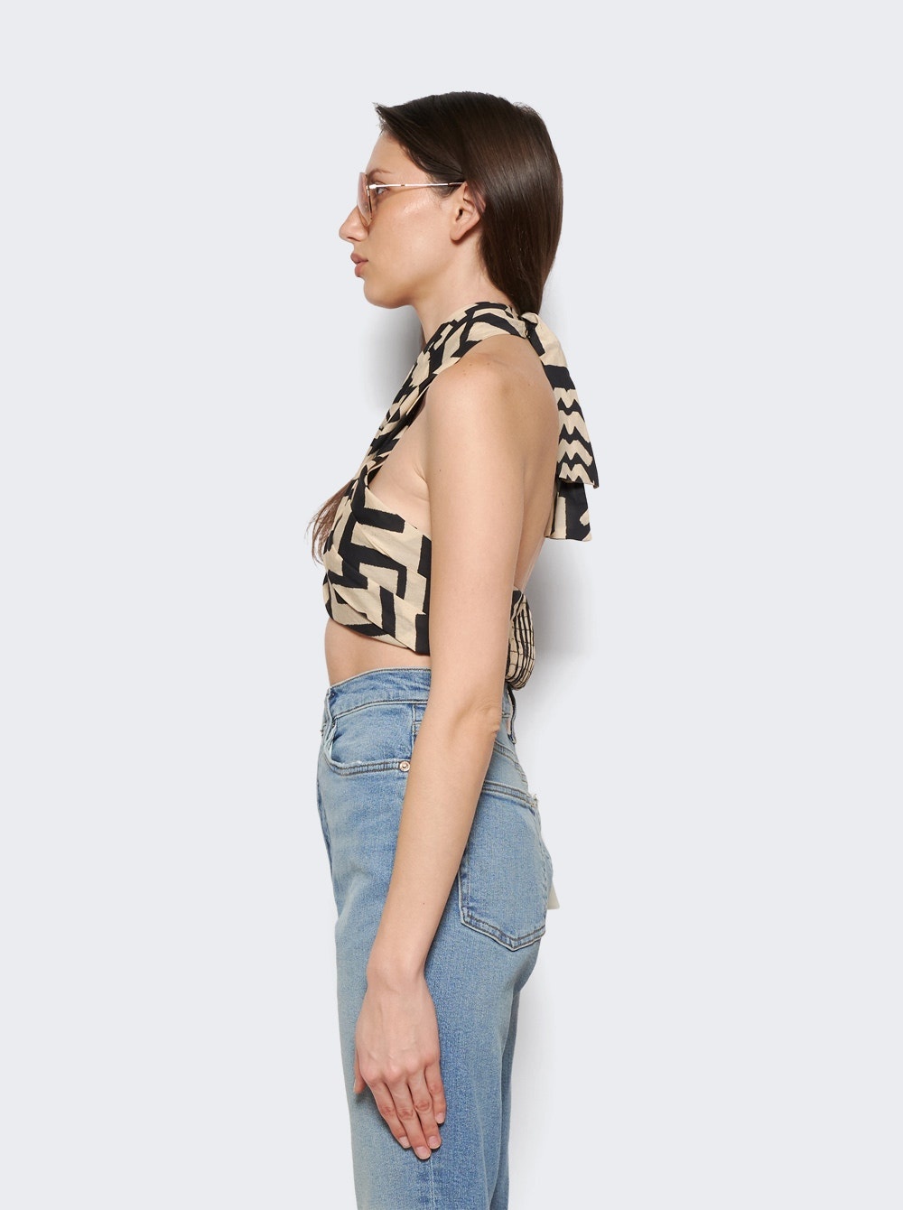 Unique Places Crop Top Kuna Black And Antique Ecru - 4