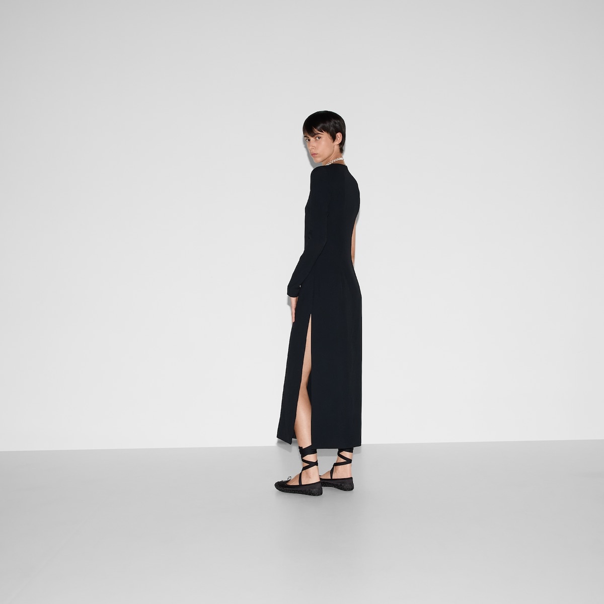 Acetate viscose sable dress - 4