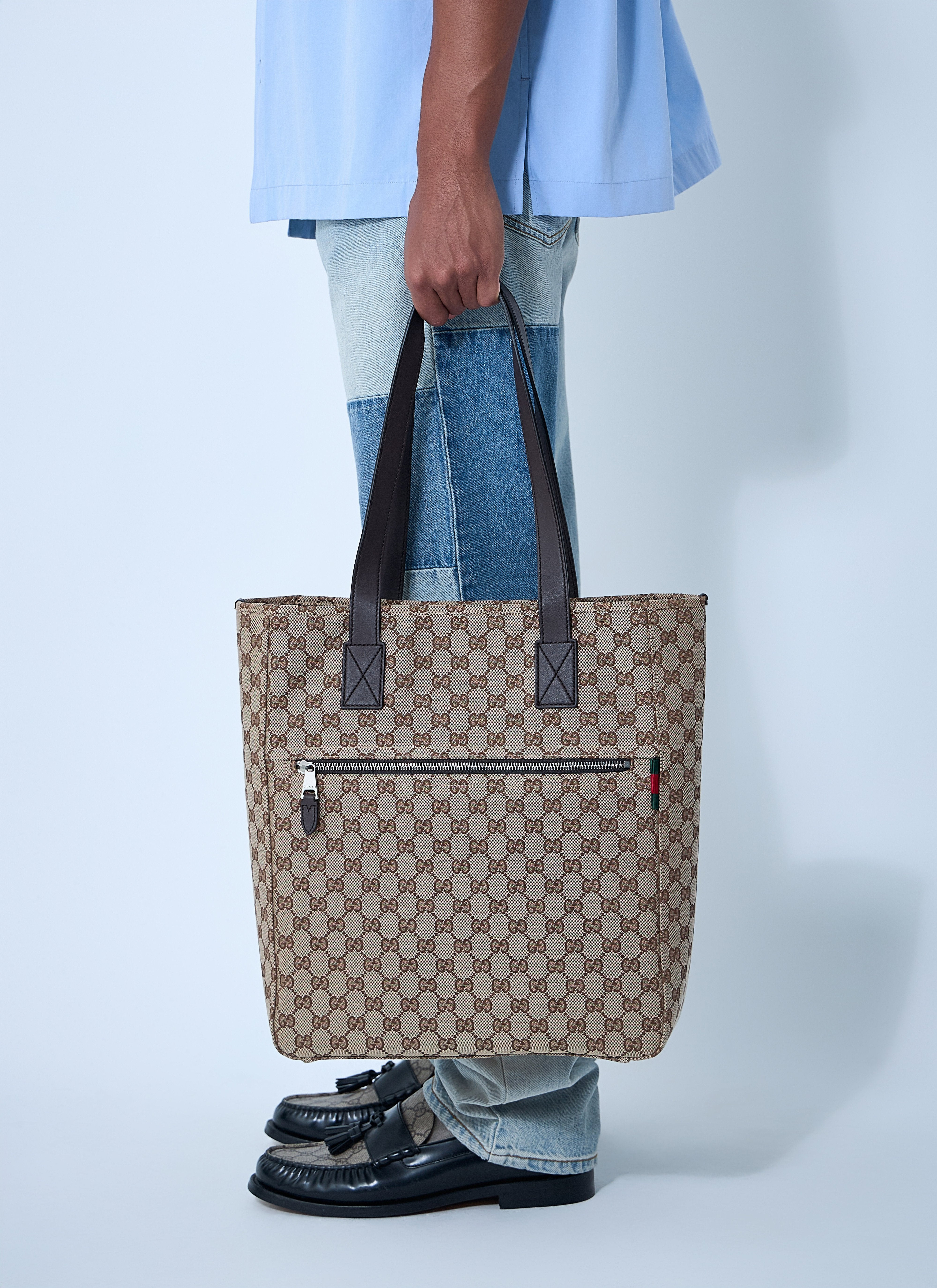 Gucci Men Medium Gg Canvas Tote Bag - 7