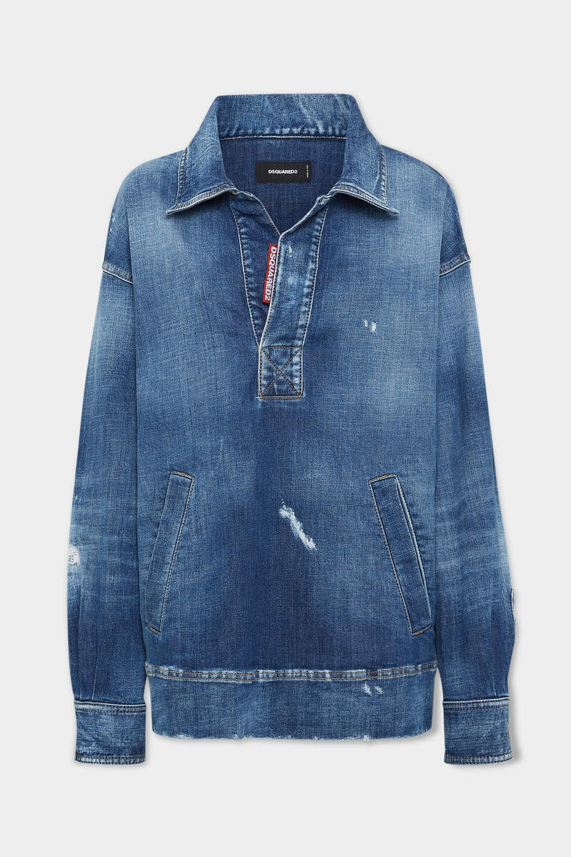 MEDIUM PERFECTO WASH RELAXED DENIM SHIRT 1