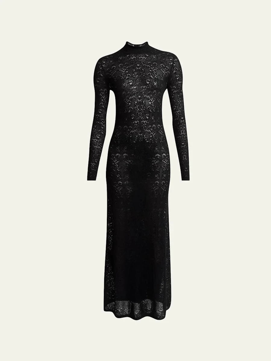 Anya Crochet Long-Sleeve Maxi Dress - 1