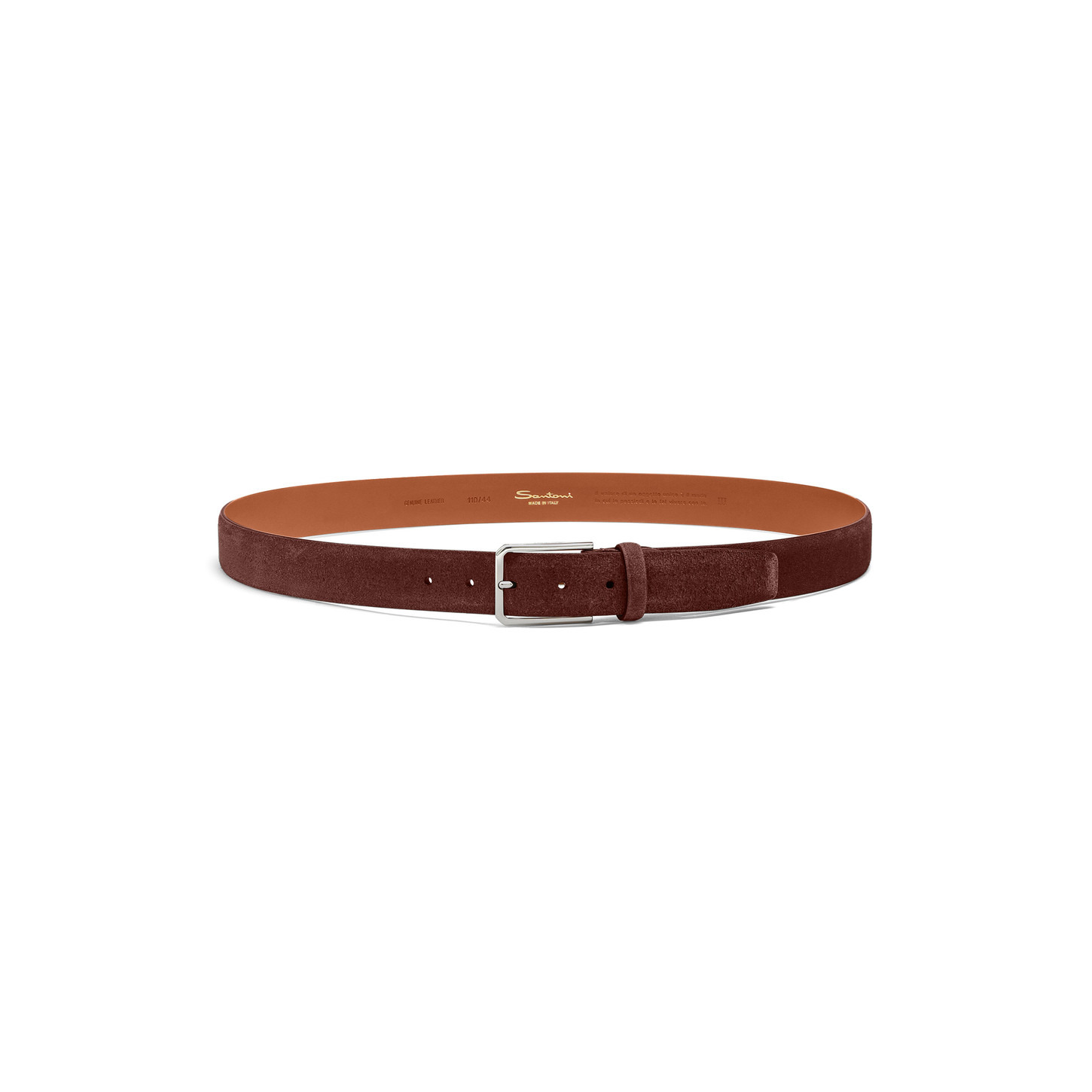 Dark brown suede adjustable belt - 4