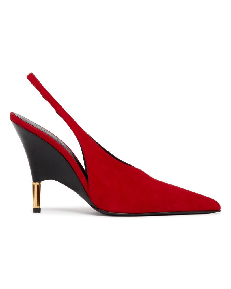 KHAITE Red Bella Suede Pumps outlook