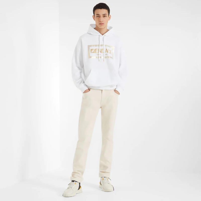 FENDI Fendace White jersey  Logo sweatshirt outlook