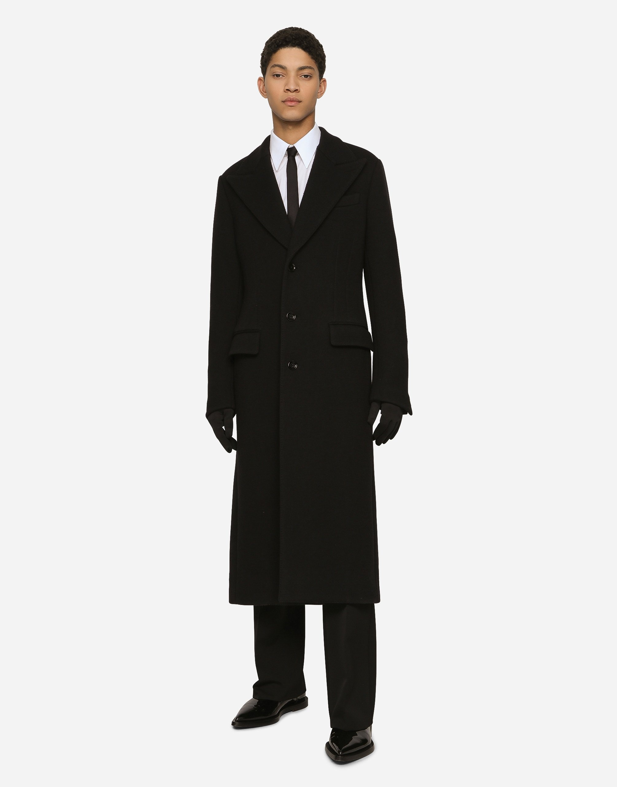 Single-breasted technical wool jersey coat - 2