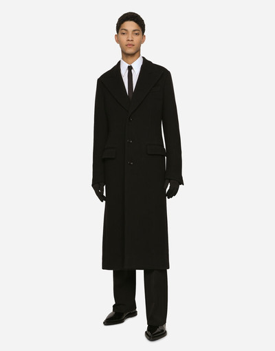 Dolce & Gabbana Single-breasted technical wool jersey coat outlook