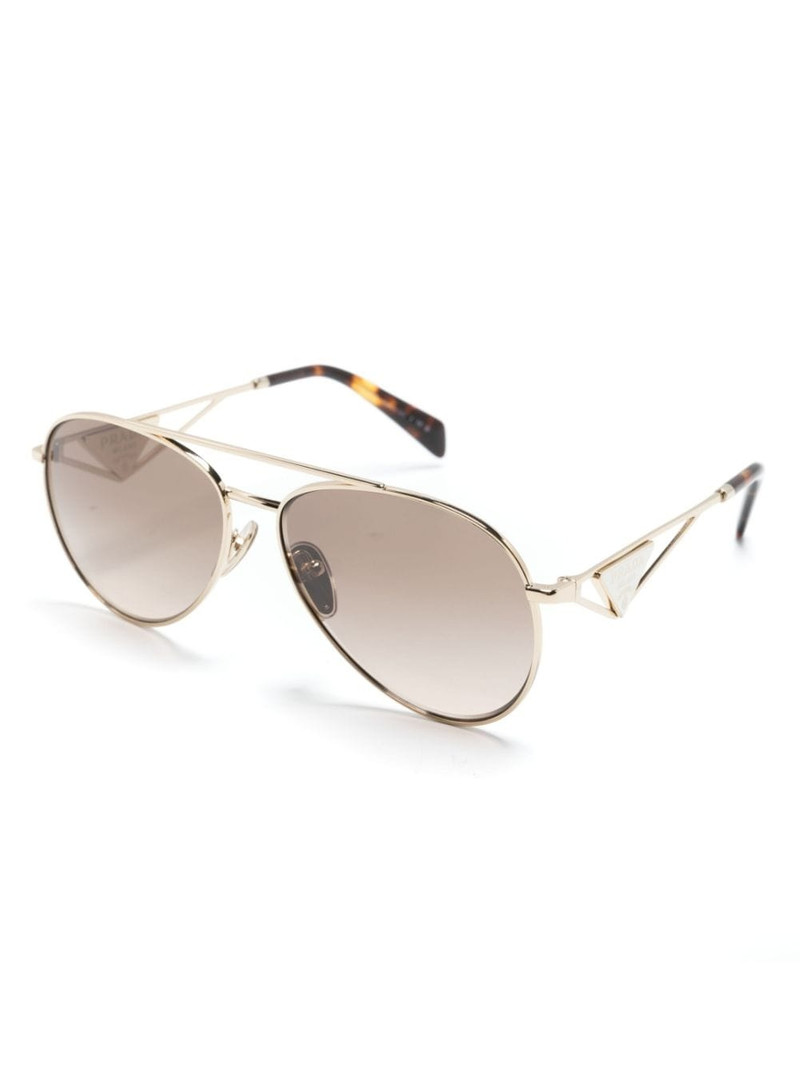 Prada enamel-triangle pilot-frame sunglasses outlook