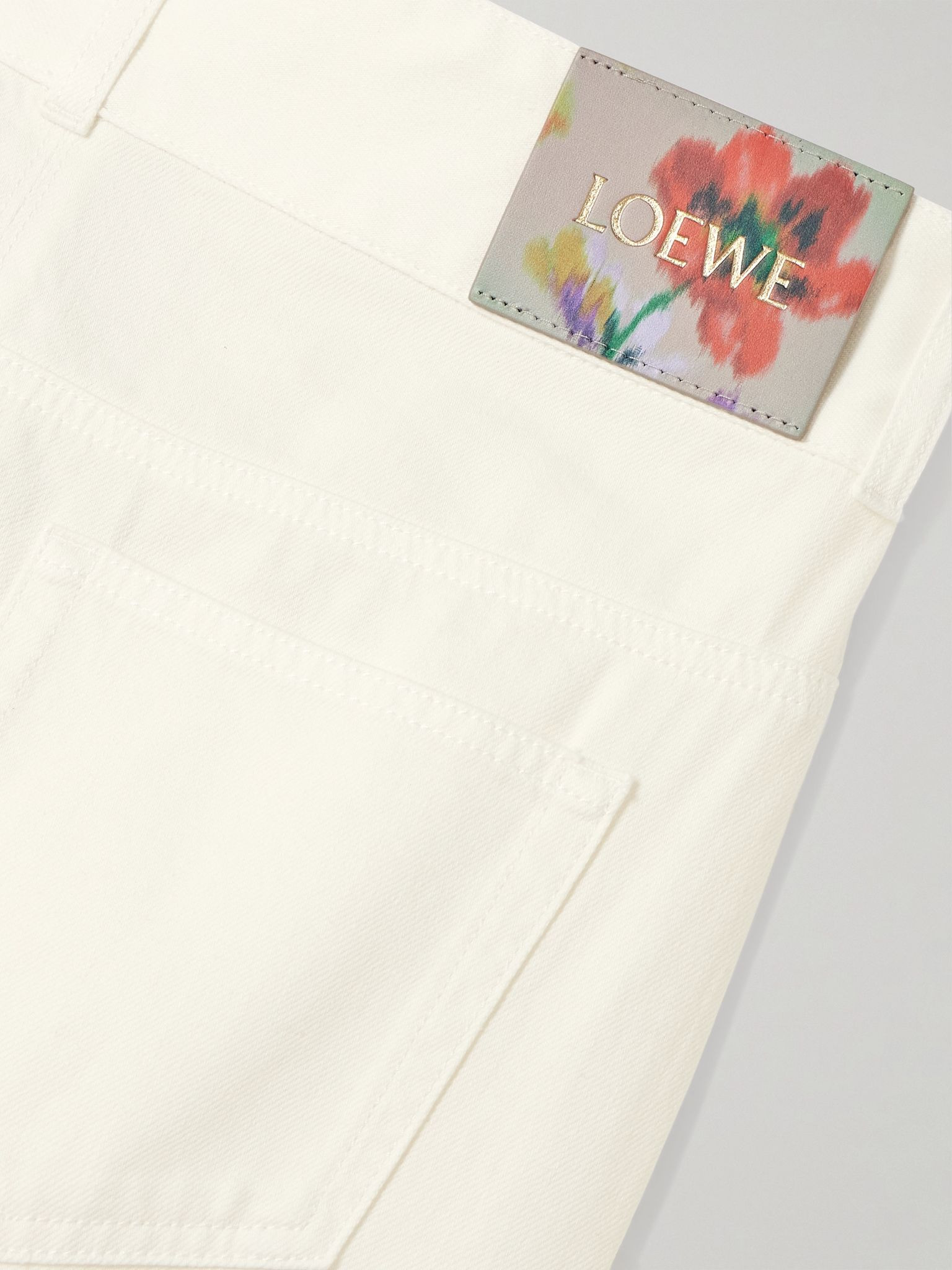 Layered pleated high-rise wide-leg jeans White - 6