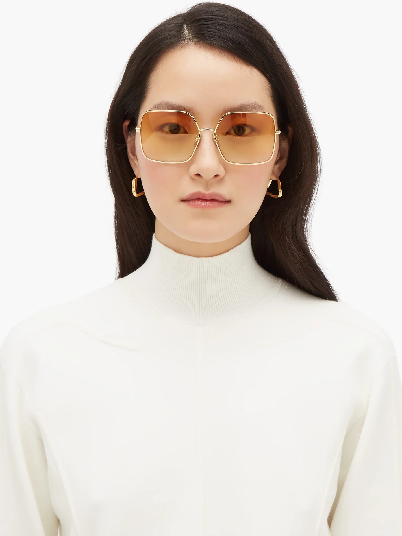 Oversized square metal sunglasses - 2