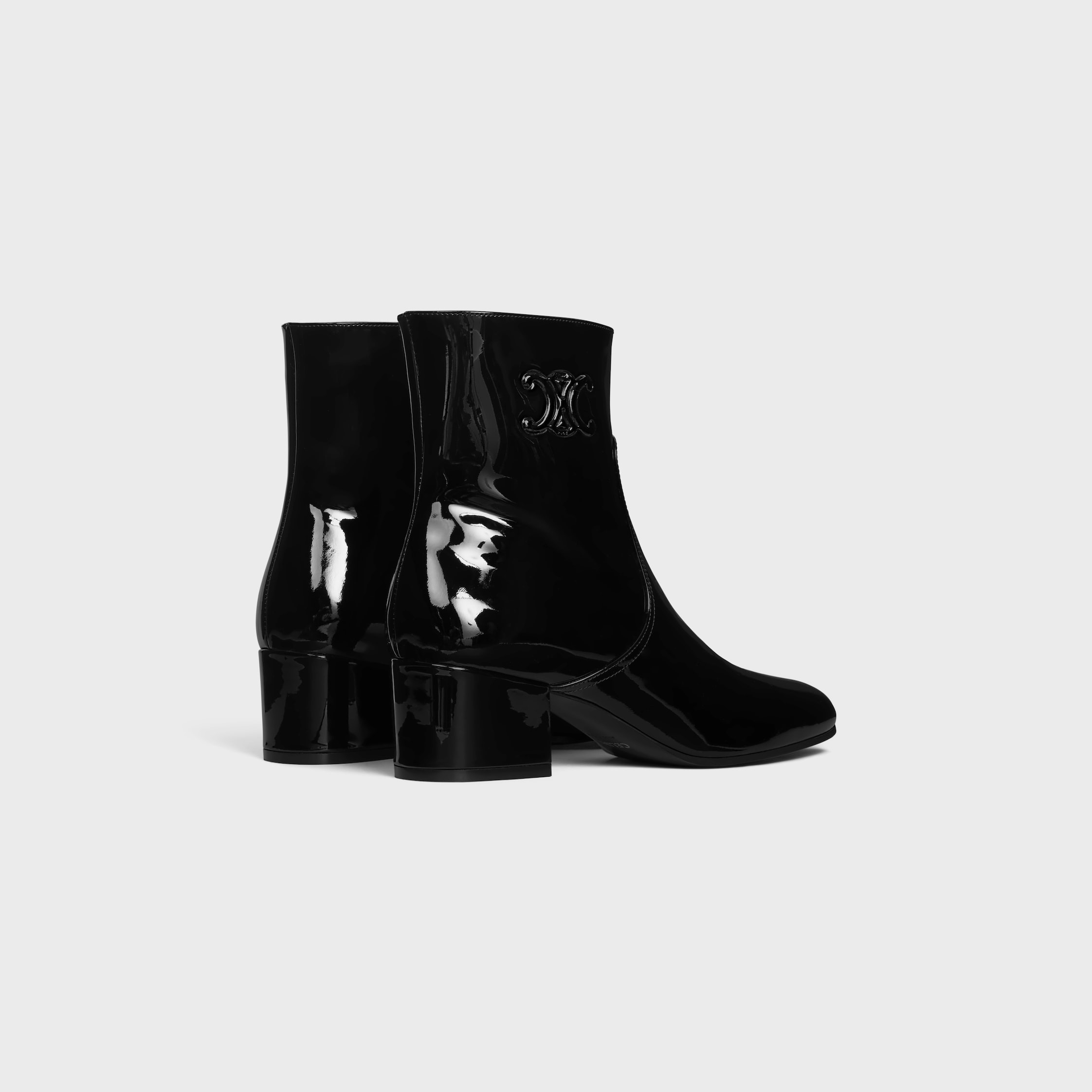 LES BOTTES CELINE TRIOMPHE ZIPPED BOOT in PATENT CALFSKIN - 3