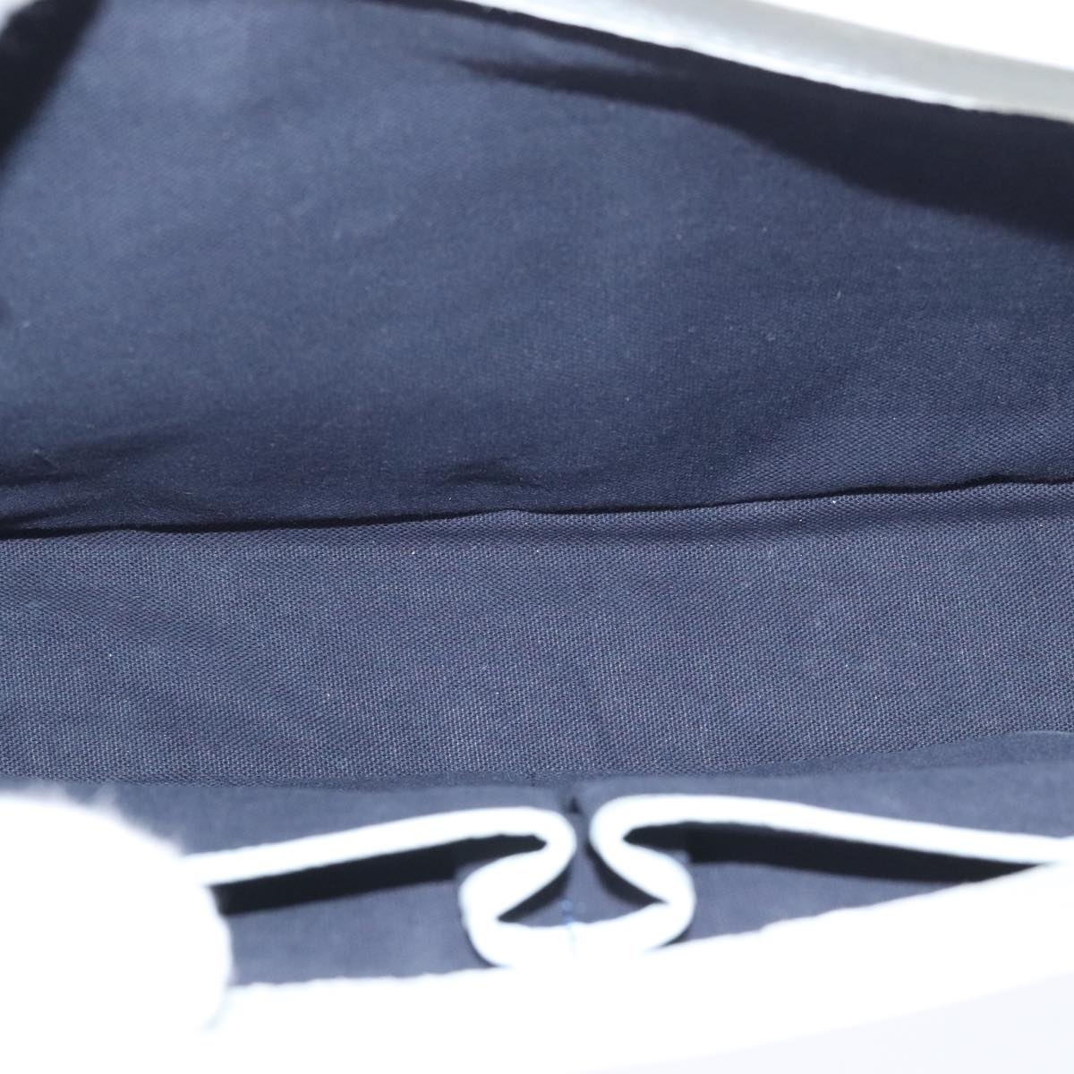 Burberry Hand Bag Canvas White Navy Silver - 7