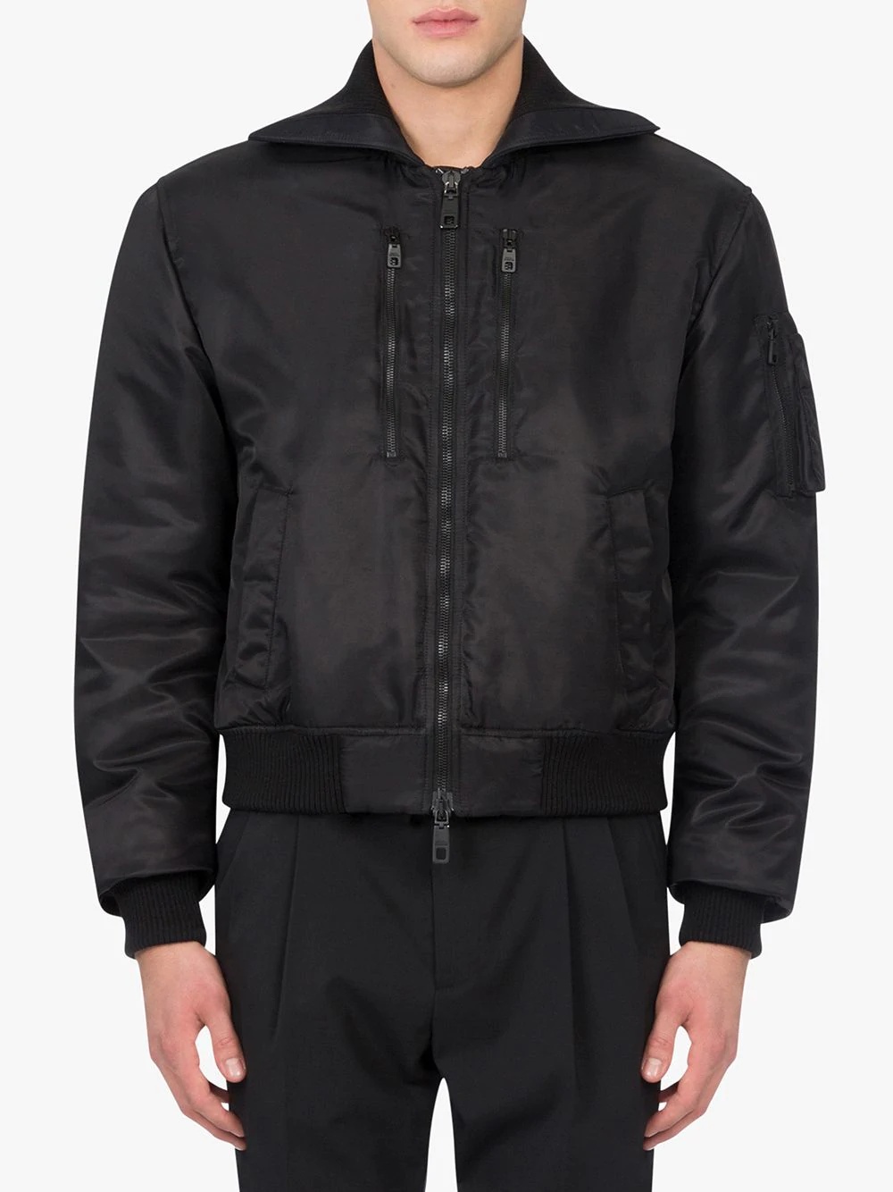 high-collar bomber jacket - 3