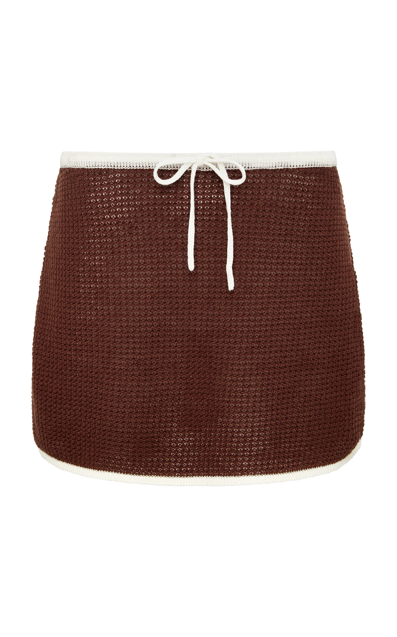 Linen Knit Mini Skirt brown - 1