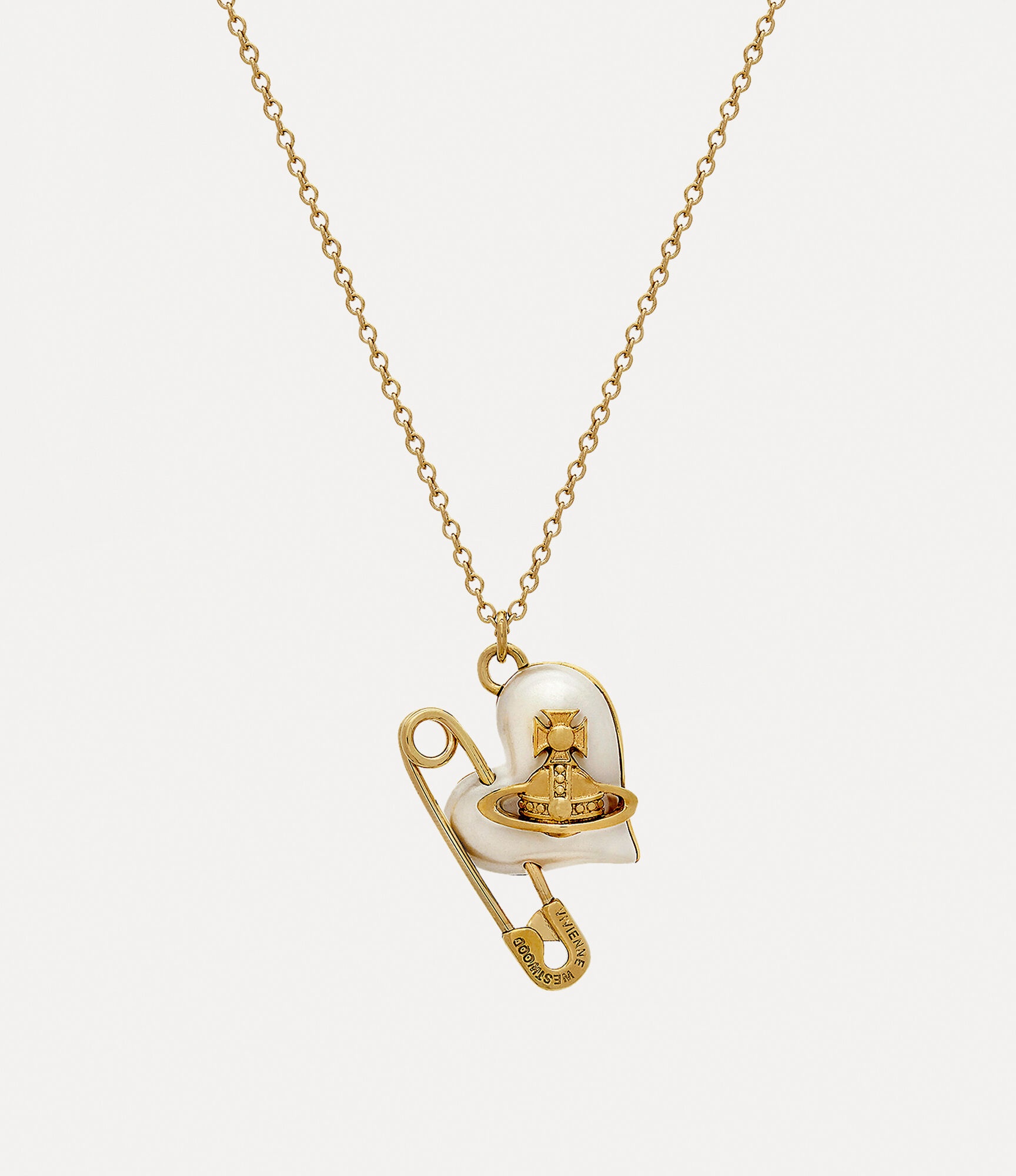 Crystal Embellished Pendant Necklace in Gold - Vivienne Westwood