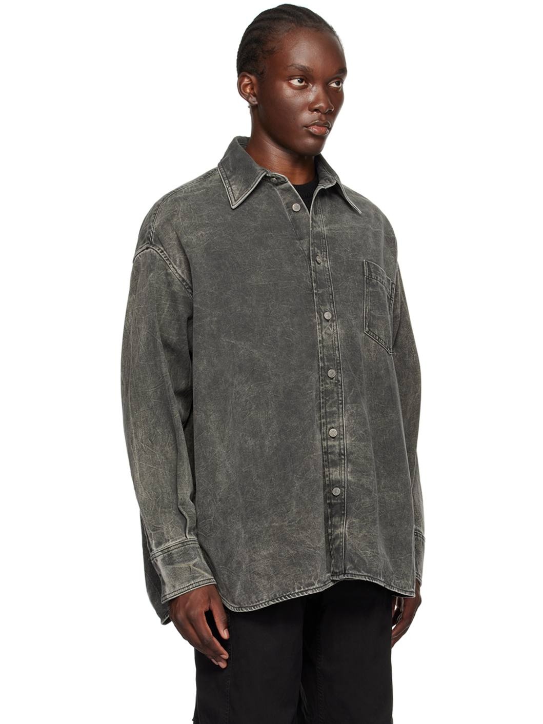 Gray Pittsburgh Crease Denim Shirt - 4