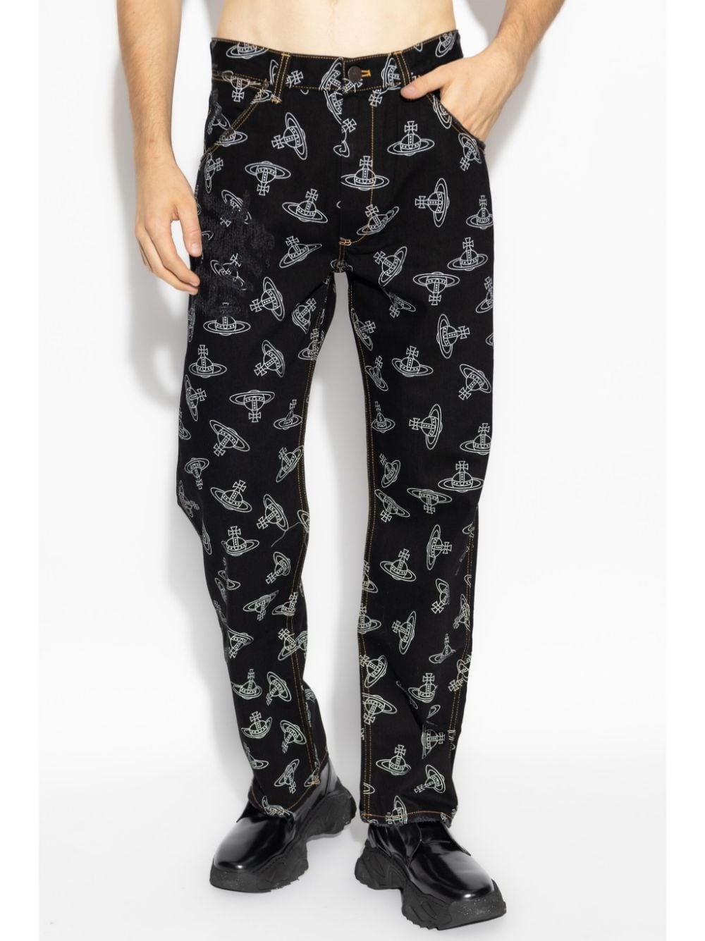 Orb-print regular-fit jeans - 3