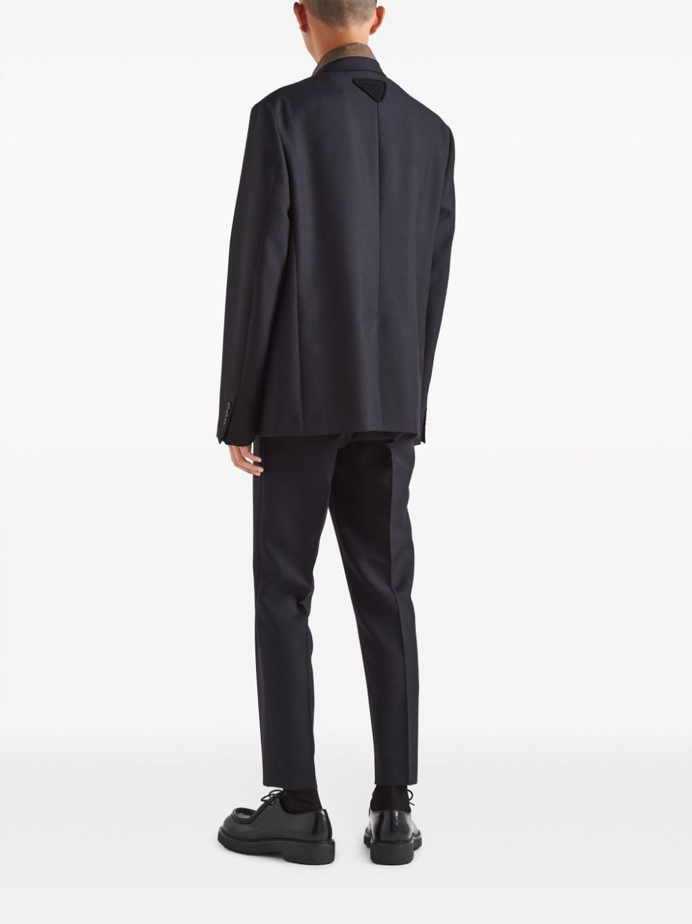 detachable-collar wool blazer - 3