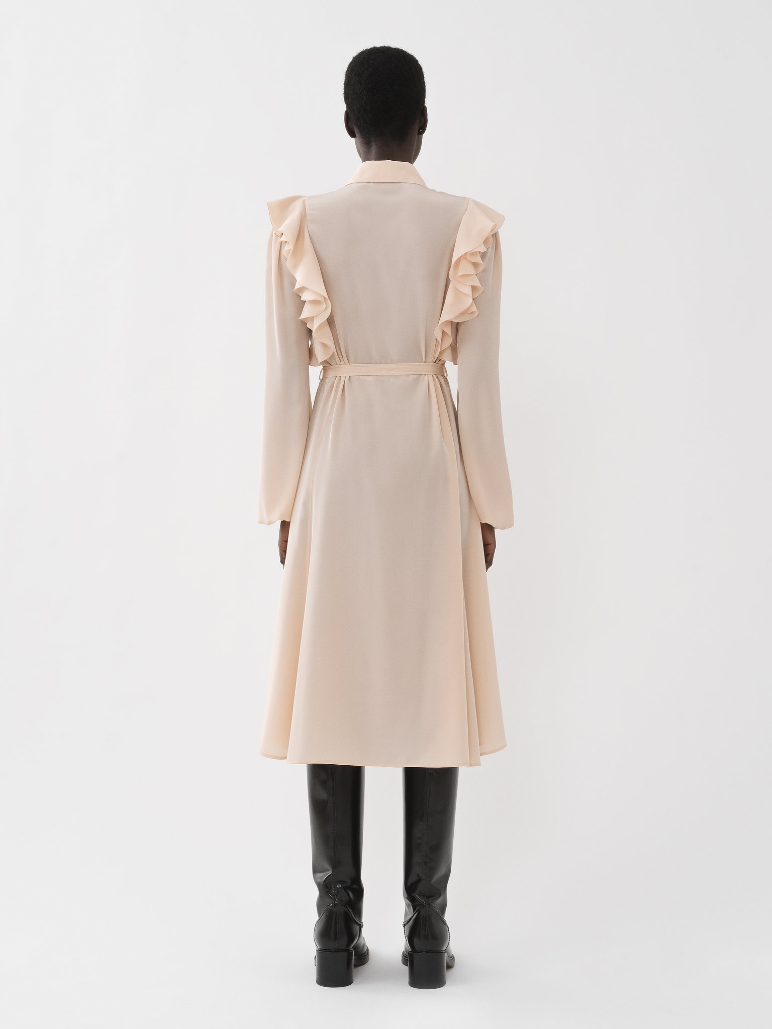 RUFFLED SHIRT DRESS - 4