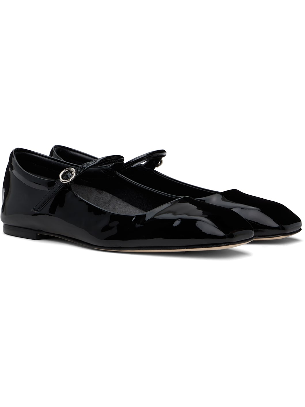 Black Uma Leather Mary-Jane Ballerina Flats - 4