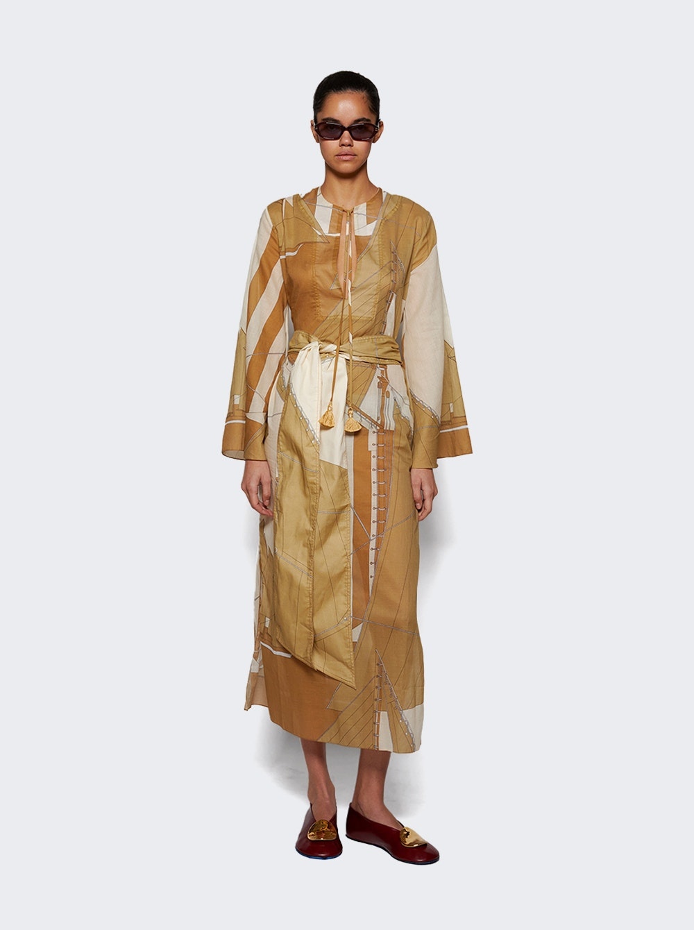 Aqua Cruiser Tunic Dress Sand And Ecru - 2
