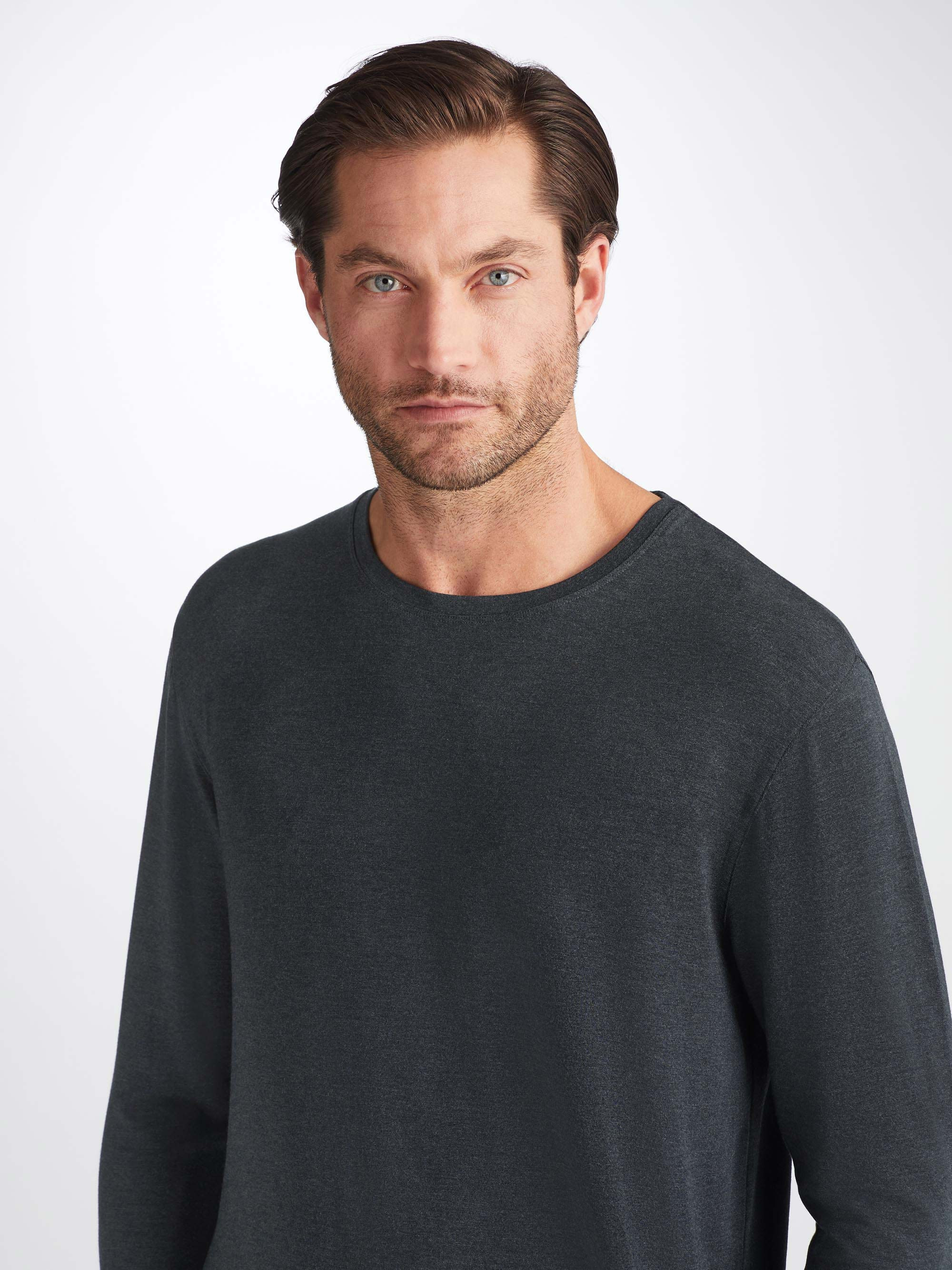 Men's Long Sleeve T-Shirt Marlowe Micro Modal Stretch Anthracite - 6