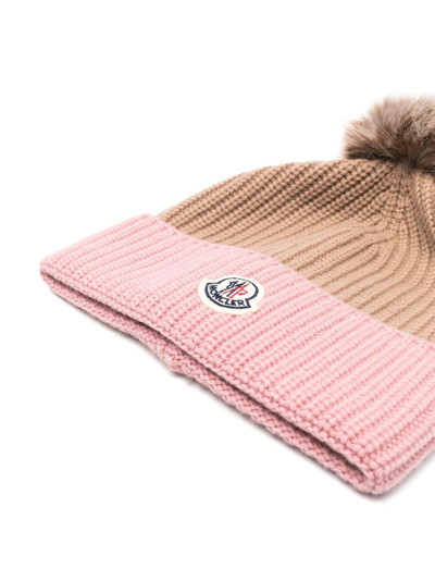 Moncler logo patch beanie hat outlook