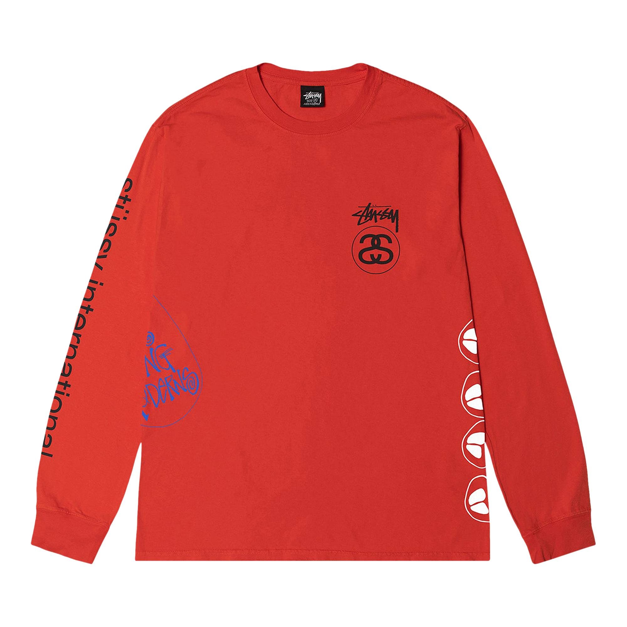 Stussy Test Strike Pigment Dyed Long-Sleeve Tee 'Tomato' - 1