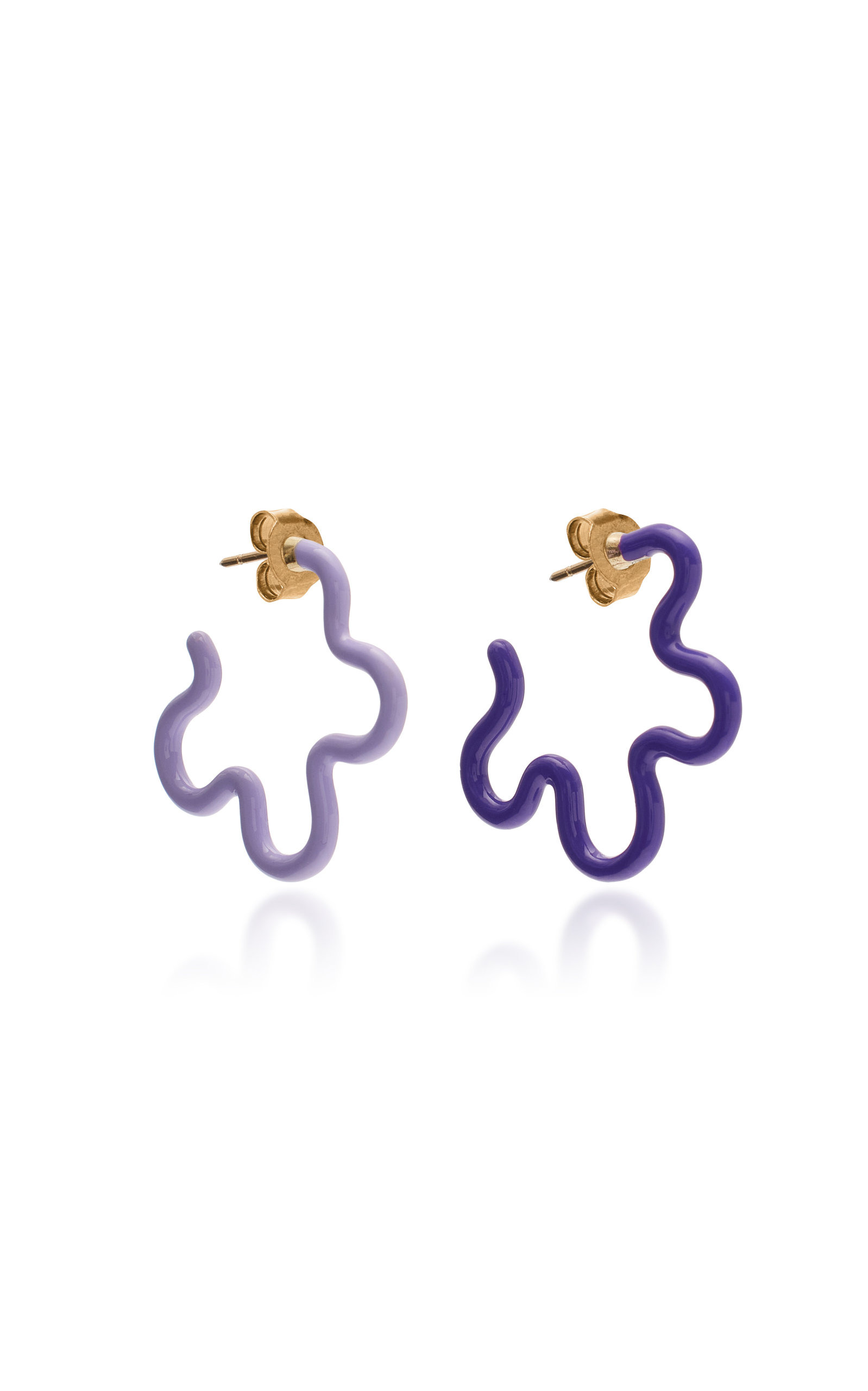 Flower Power 9K Gold And Silver Earrings purple - 1
