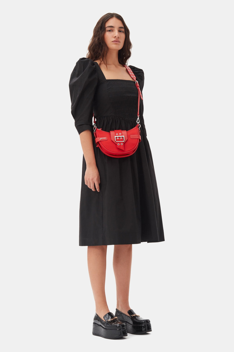 GANNI RED SMALL BUCKY CROSSBODY BAG outlook