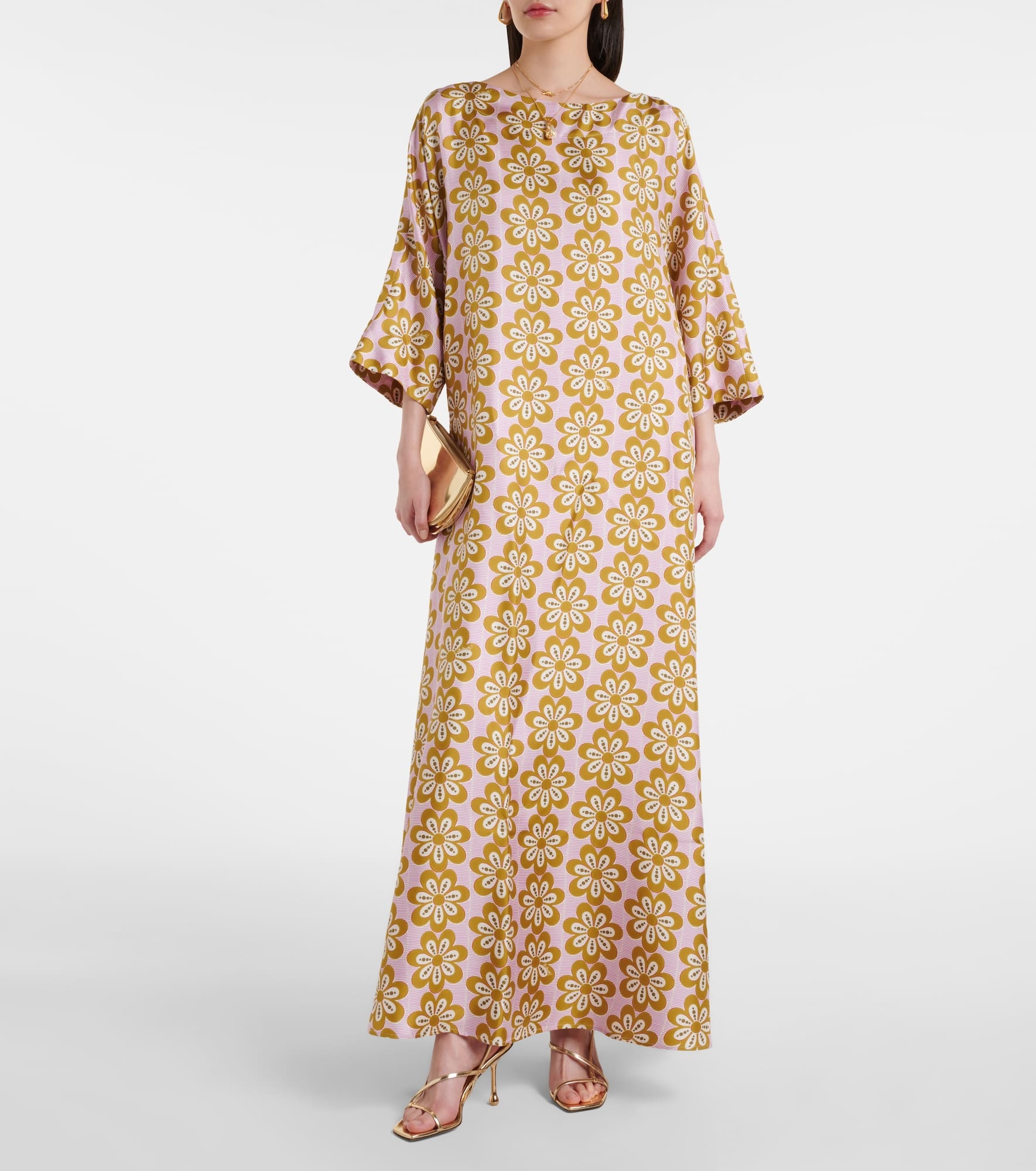 Muumuu printed silk twill maxi dress - 2