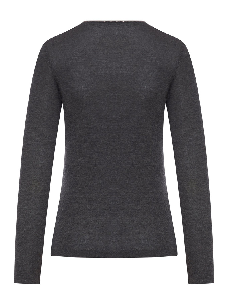 Brunello Cucinelli WOOL SWEATER WITH CONTRASTING TRIM outlook