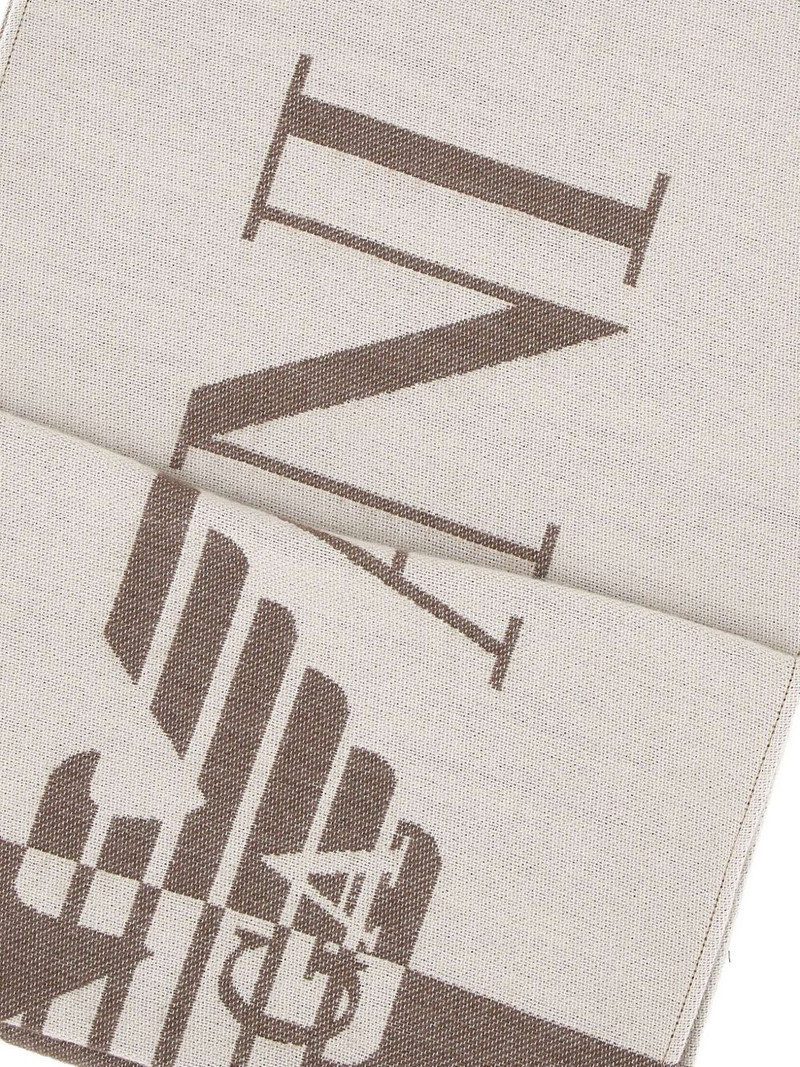 two-tone logo fringed scarf 3