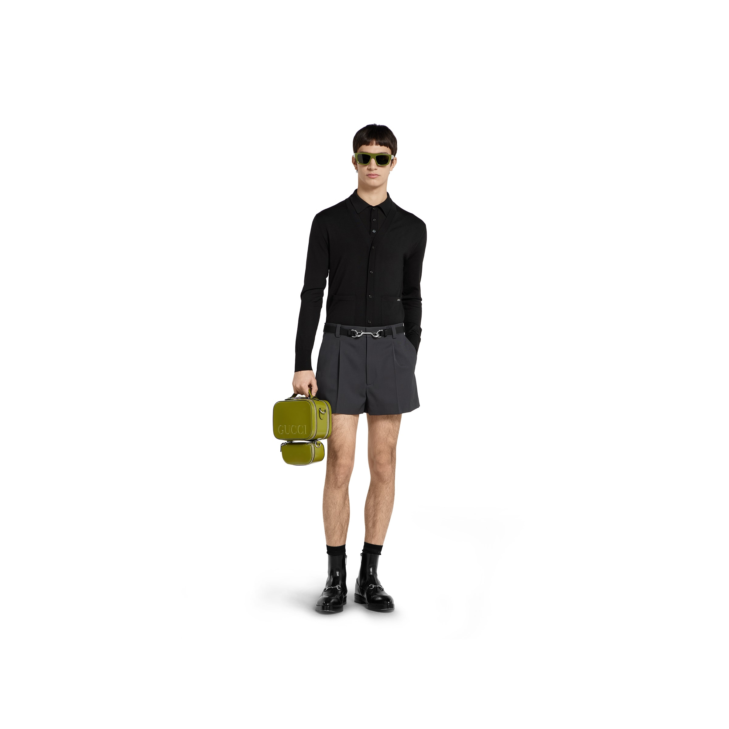 Fine wool knit cardigan with intarsia - 2