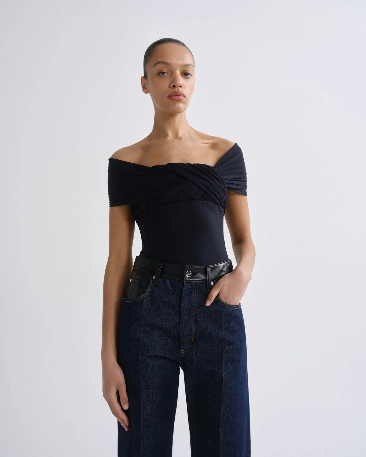 STAM BODYSUIT IN NAVY - 1