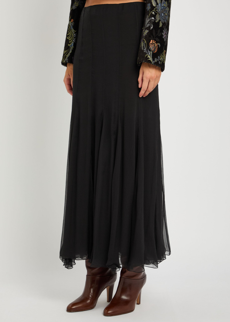 Chloe Textured Silk-chiffon Maxi Skirt - 2